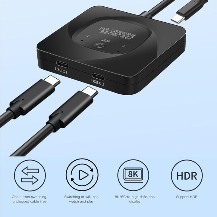 8K 60Hz HD Typ C Bi Direction Switcher Splitter mit Betriebsanzeige, 100 W 10 Gbit/S Datenübertragun