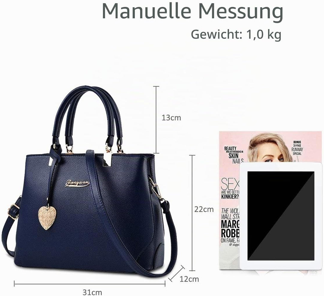 NICOLE &amp; DORIS Handtaschen für Damen Elegant Henkeltaschen PU Leder Schultertasche wasserdichte Umhä