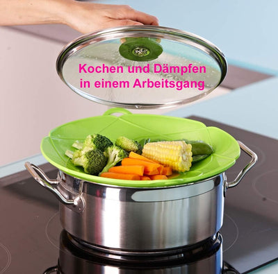 Kochblume - das Original vom Erfinder Armin Harecker L 29 cm anthrazit | Überkochschutz für Topfgrös