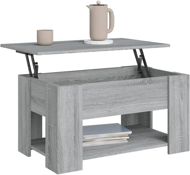 Couchtisch Höhenverstellbar 79x49x41 cm Beistelltisch Holz Wohnzimmertisch Modern Stilvollen Design