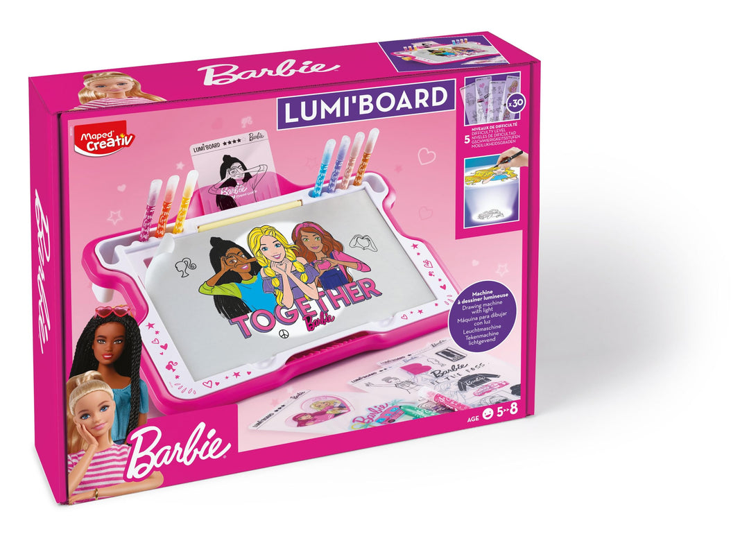 Maped CREATIV - Leuchttisch, Lichttisch, Lichtmaschine LUMI'BOARD BARBIE - mit 250x BARBIE-Motiven a