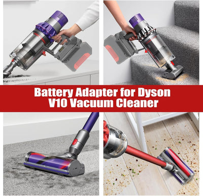 JJXNDO für Dyson V10 Akku Ersatz, V10 Adapter für Einhell 18V Li-Ionen Akku Power X-Change Konverter