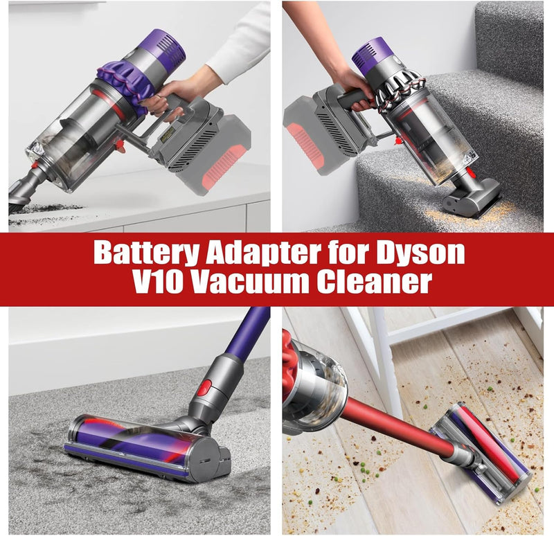 JJXNDO für Dyson V10 Akku Ersatz, V10 Adapter für Einhell 18V Li-Ionen Akku Power X-Change Konverter