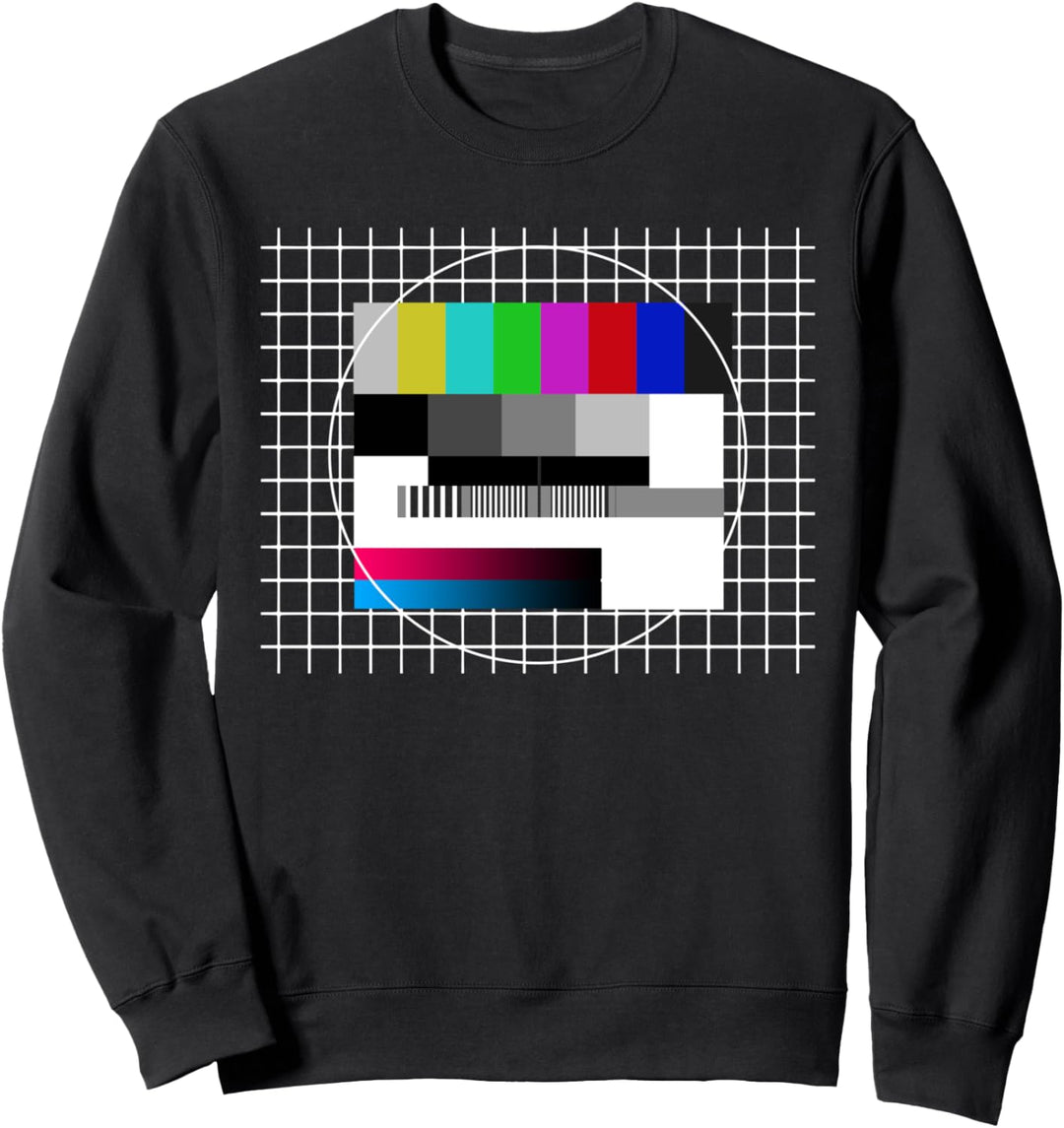 Testbild Oldschool 70er Fernsehen 80er Retro Mottoparty Sweatshirt