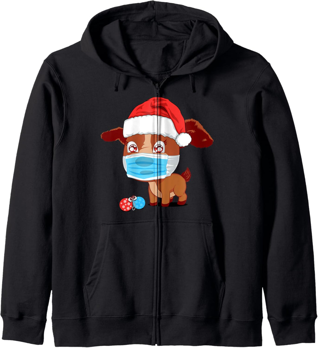 Weihnachten Hund Welpe Santa Claus Mütze Und Maske Kapuzenjacke