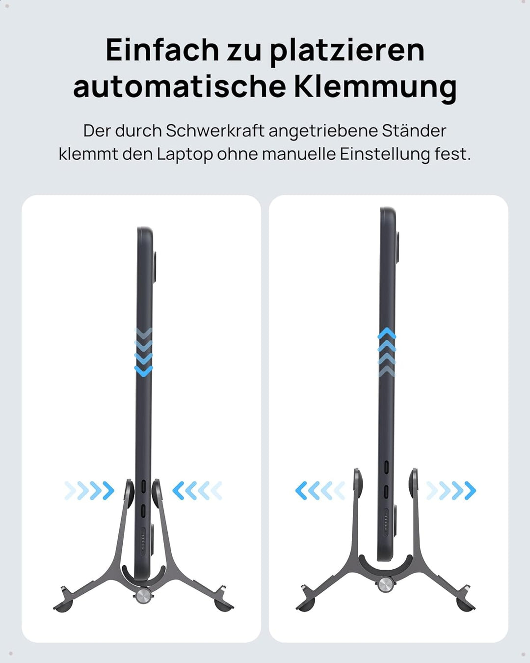 SODI Vertikaler Laptop Ständer, Schwerkraft-Automatik, Aluminium Vertical Laptop Stand, Verbessert R
