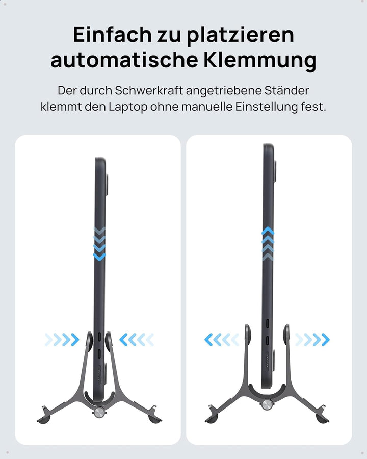 SODI Vertikaler Laptop Ständer, Schwerkraft-Automatik, Aluminium Vertical Laptop Stand, Verbessert R