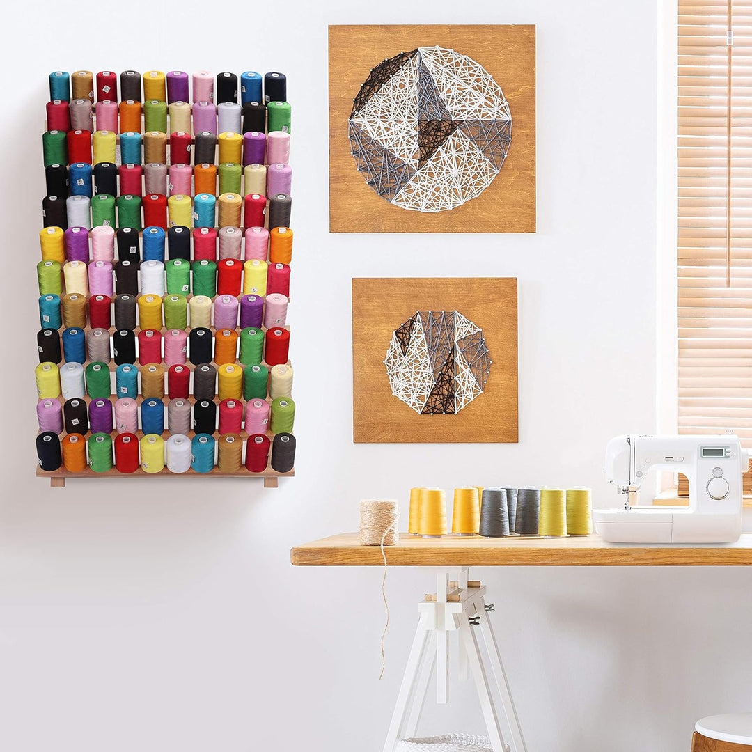 Curtzy Garnrollenhalter zur Aufbewahrung für 120 Spulen - Fadenhalter Spulenhalter Garnrollen Organi