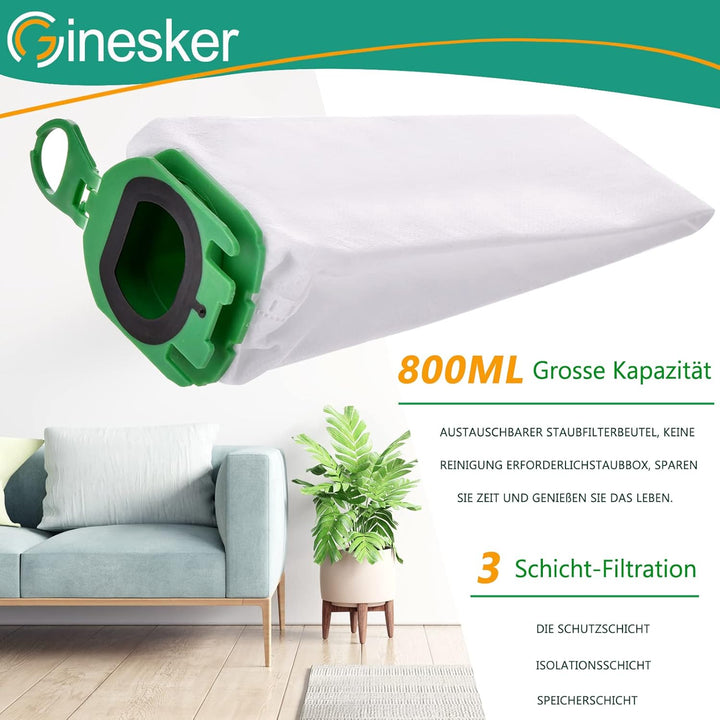 Staubsaugerbeutel für Vorwerk Kobold VB100 10 Stück Staubbeutel mit 2 Motorschutzfilter Filtertüten