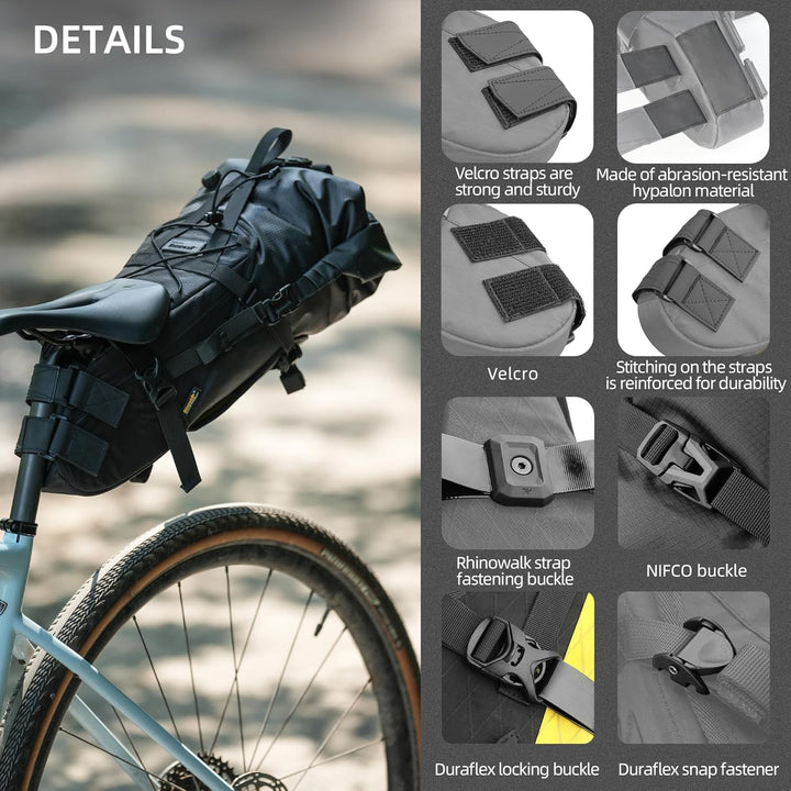Rhinowalk Fahrrad Satteltasche Wasserdicht 14L Fahrradtasche Sitztasche Aufbewahrungstasche für Outd