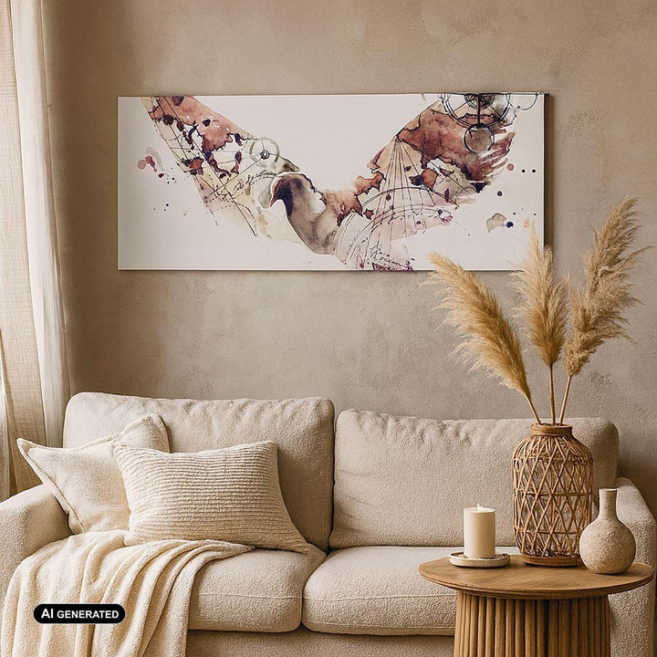 Panorama Bilder auf Leinwand 100x40cm Leinwandbild Vogel Abstraktion Gross Wanddeko Bild Schlafzimme