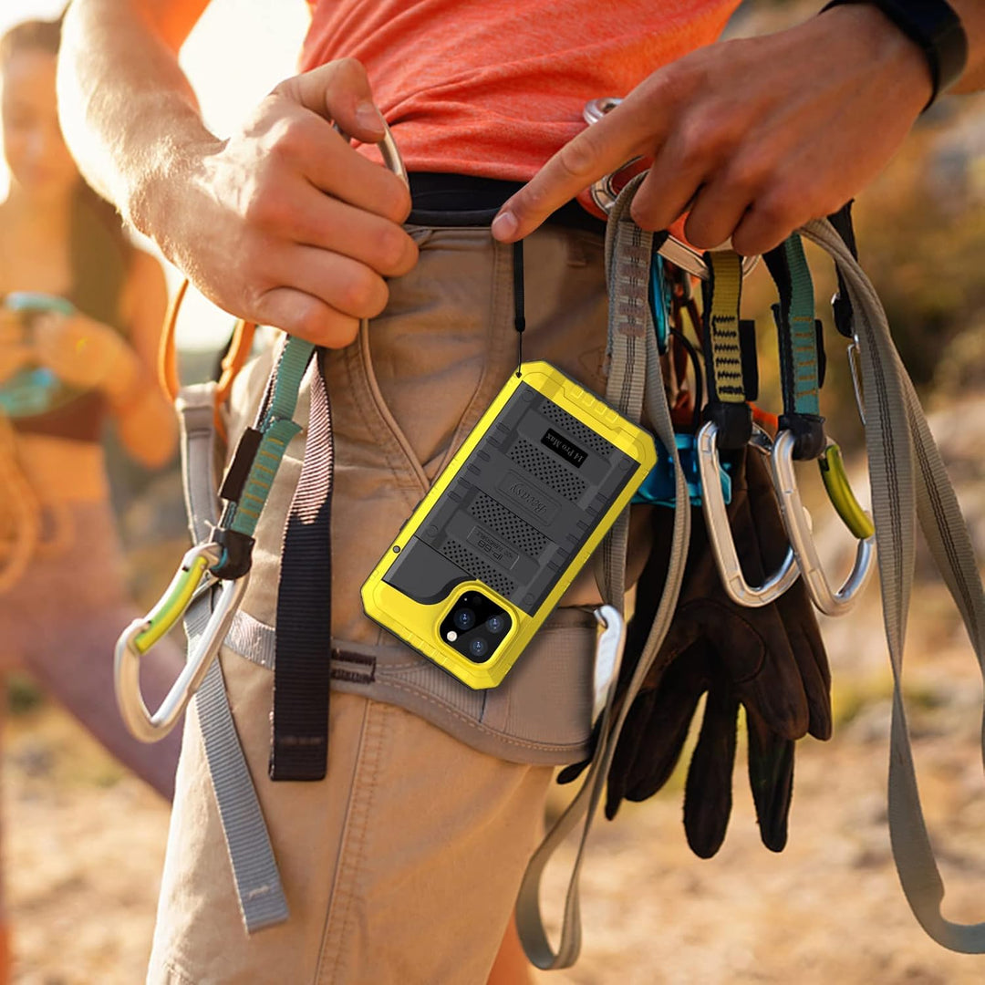 Beeasy für iPhone 14 PRO MAX Wasserdicht Outdoor Hülle (6,7"), Stossfest Panzerhülle Militär 360 Gra