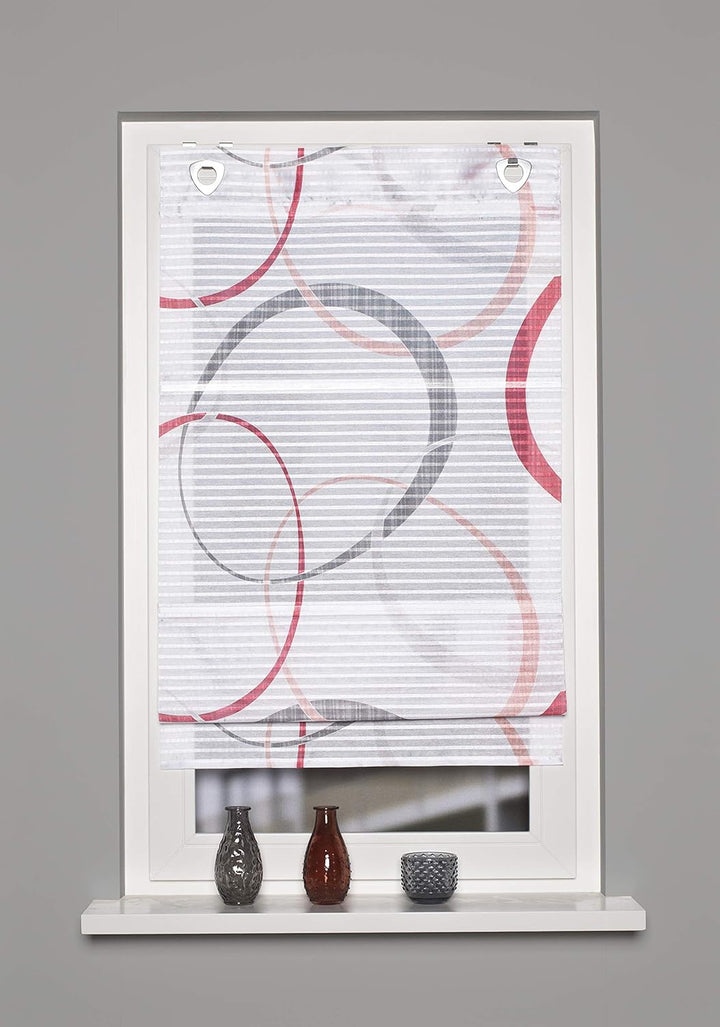 Home fashion Magnetrollo Querstreifen Digitaldruck Vitus, ROT, 130 X 80 cm