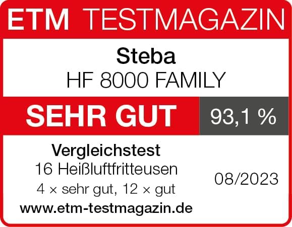 Steba Family Heissluftfritteuse, 8L mit Touchscreen, 8 Programme, Timer 60 min., 1800 Watt, Fritteus