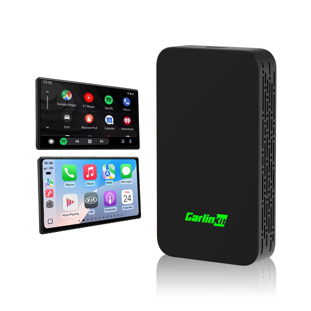 CarlinKit 2024 Neuer Upgrade CarlinKit 5.0 2Air Adapter, bringt drahtloses CarPlay/Android Auto, Plu