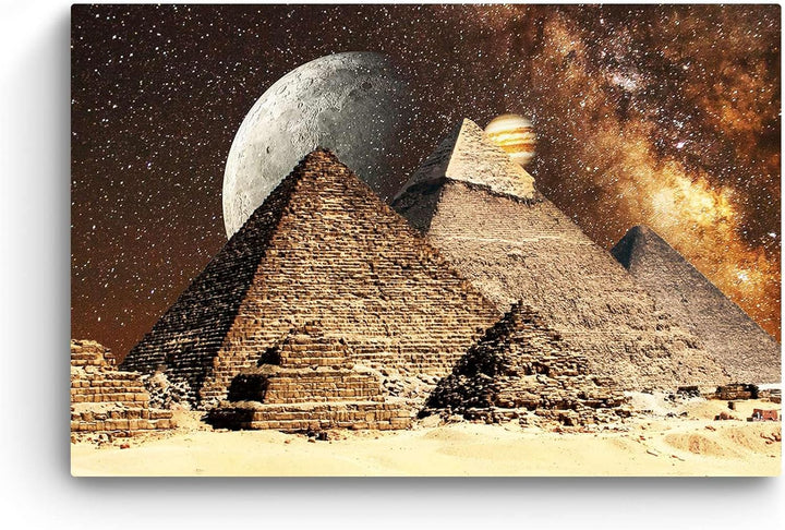 Startonight Bilder Ägyptische Fantasie über Pyramiden - Leinwandbilder Moderne Kunst - Abstrakte Wan