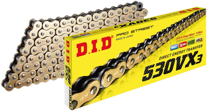 X-Ringkette DID530VX3(G&B)/118N 118 Links Gold & Schwarz, 118 Links Gold & Schwarz
