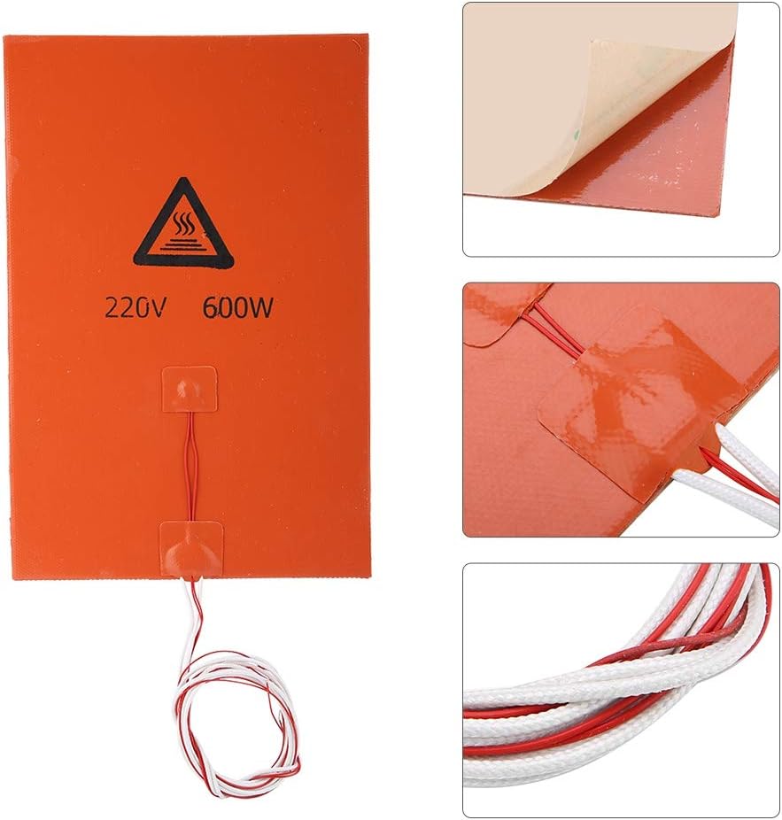 Beheiztes 3D-Pinter-Silikonbett mit Kleberücken, 3D-Druckerzubehör Hot Bed Pad, Umwandlung in hohe t