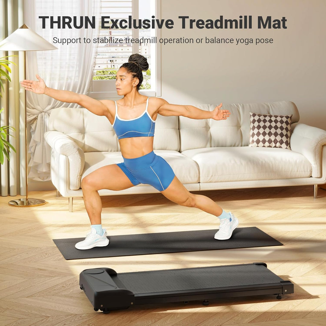 THERUN Wiederstandsfähige Laufband Matte 4 mm Dicke -Bodenschutzmatte (60x130 cm) - Fitness Unterleg