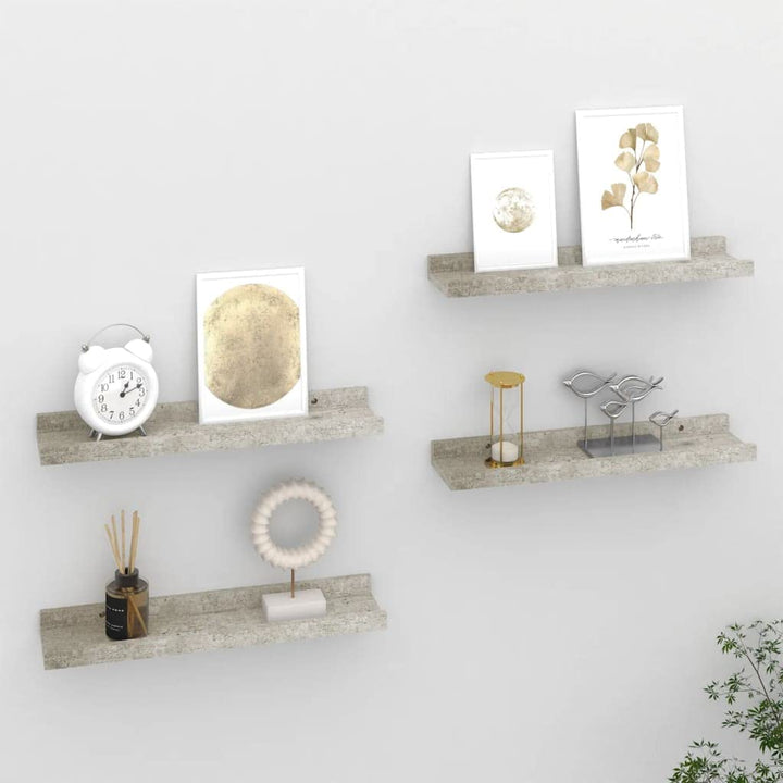 homiuse Wandregal 4 STK. Betongrau Wandregal Holz Wand BüCherregal Wand Regal Holz Wandregal KüChe K