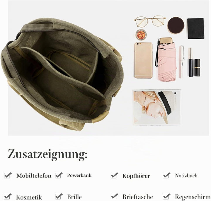 CORIOS Damen Umhängetasche Canvas Handtasche Schultertasche Kleine Kapazität Henkeltaschen Casual Tr