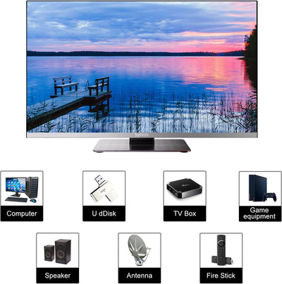 SYLVOX 24 Zoll Smart TV für Karawane Eingebauter DVD Player Google Play Sat Satellite Decoder 12V An