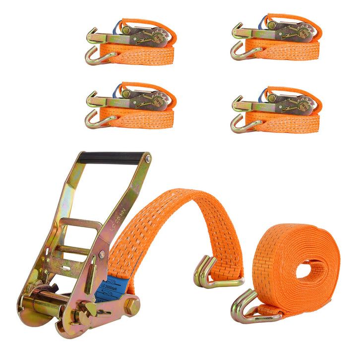 TRUTZHOLM 4 X Spanngurte mit Ratsche Zurrgurte 8m 5000kg 50mm 2 teilig TÜV/GS 5000 daN Doppelhaken b