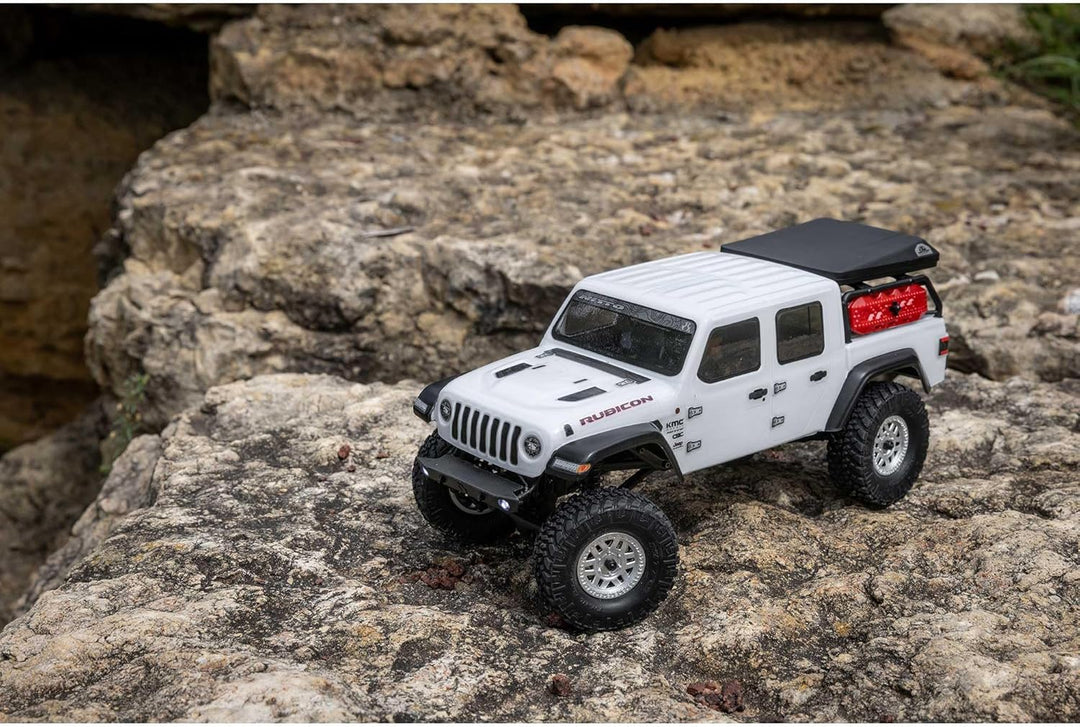 Axial 1/24 SCX24 Jeep JT Gladiator 4X4 RTR Brushed Rock Crawler (Battery & Charger Included), White