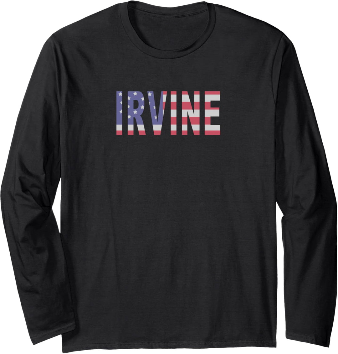 Irvine California Patriot mit amerikanischer Flagge Langarmshirt
