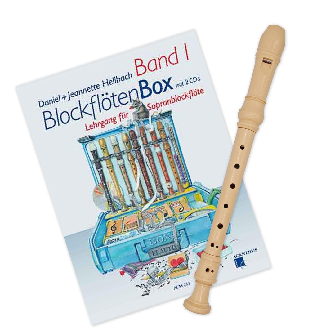 Starter-Bundle: Tuyama Spranblockflöte TFS- 06B + Blockflötenbox Band 1 - Acanthus Verlag ACM 254 -
