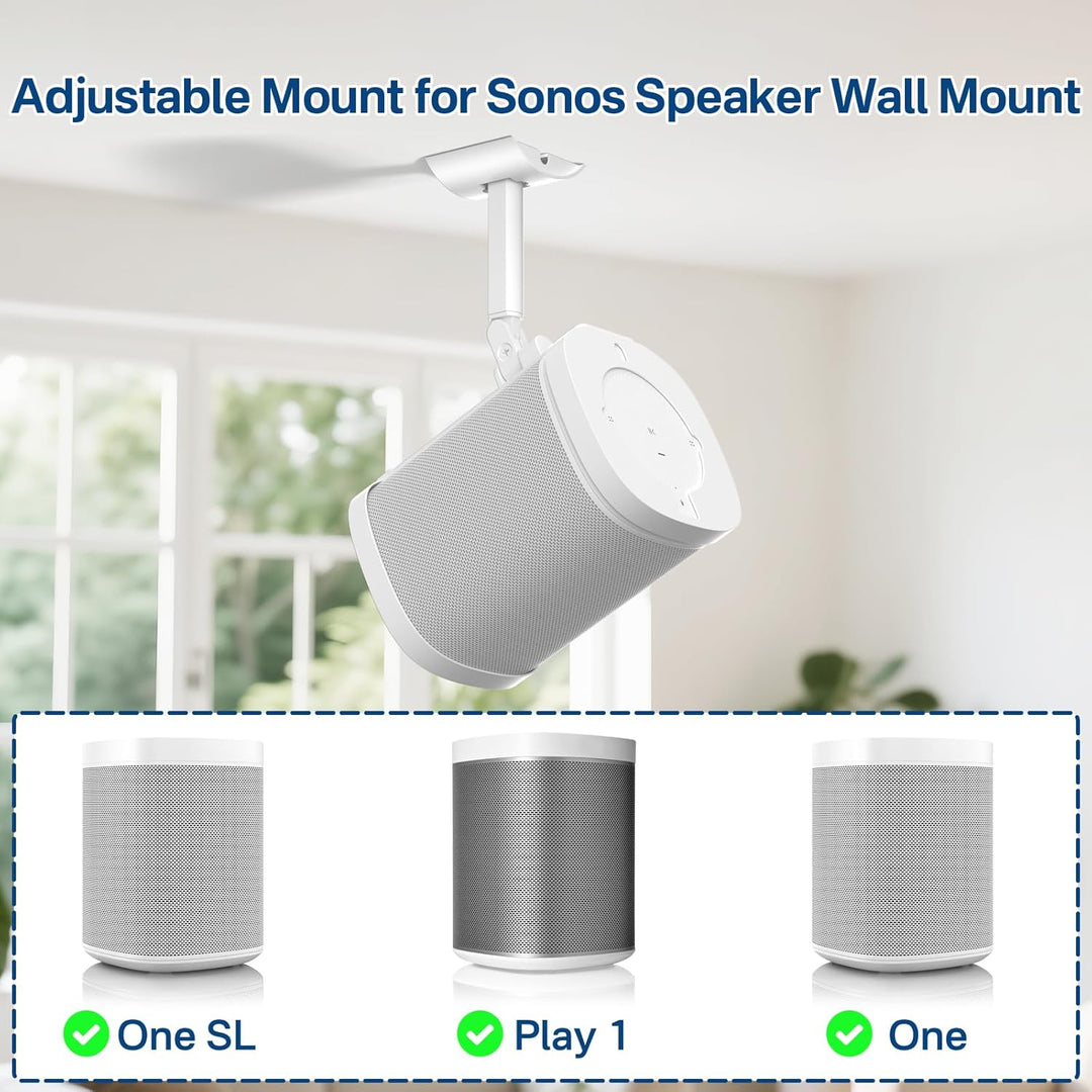 Lautsprecher Wandhalterung und Deckenhalterung für Sonos One sl, One - Schwenk- &amp; Neigbar verstellba