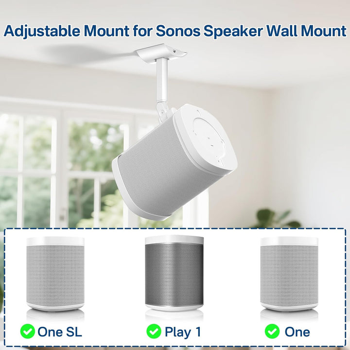 Lautsprecher Wandhalterung und Deckenhalterung für Sonos One sl, One - Schwenk- &amp; Neigbar verstellba