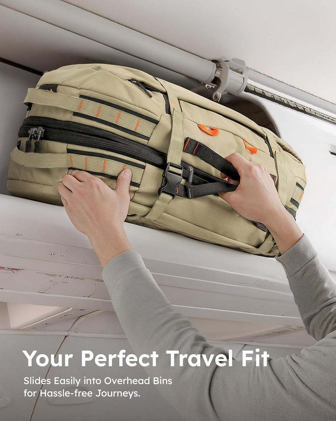 Tolaccea Reiserucksack, Handgepäck Rucksack Flugzeug, TSA-Freundlicher Laptop Rucksack 15,6 Zoll, Er