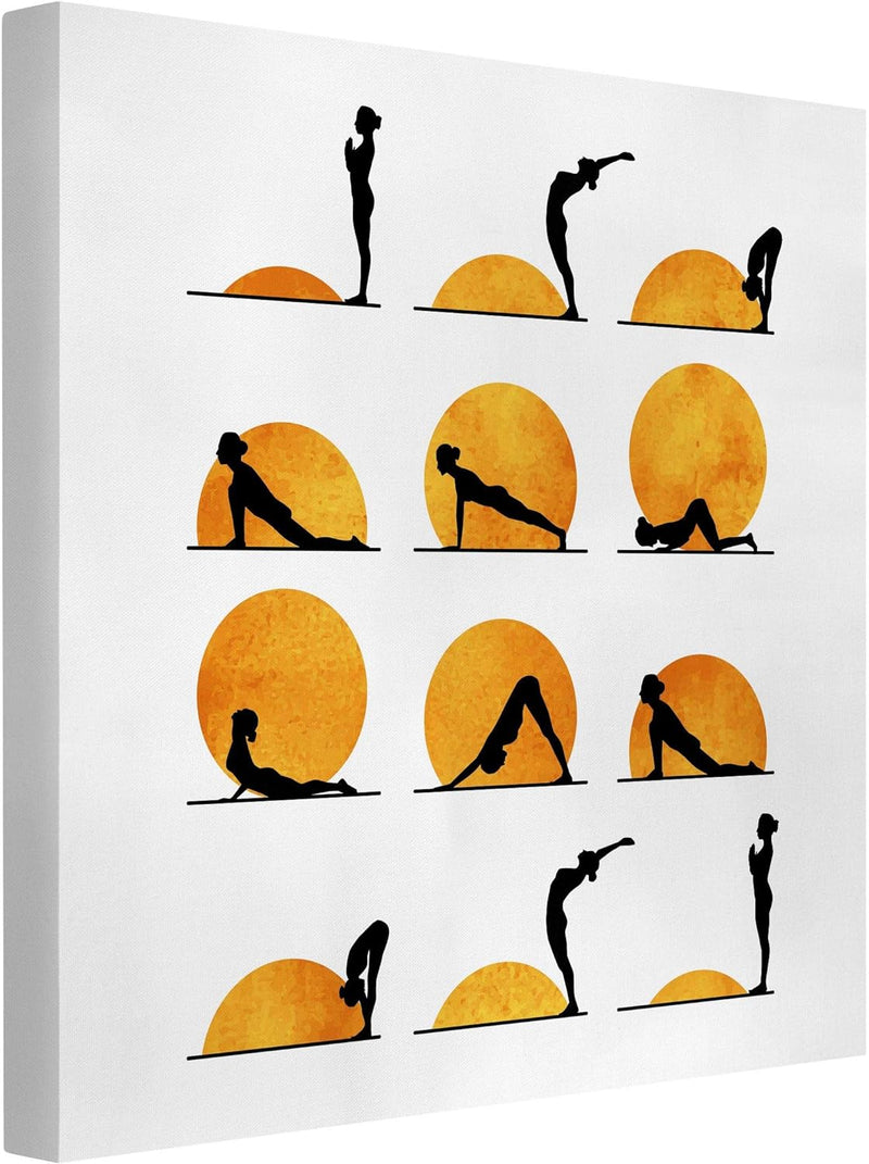 Bilderwelten Leinwandbild - Yoga - Der Sonnengruss 30 x 30cm - Canvas 30cm x 30cm - Canvas, 30cm x 3