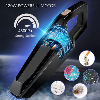 URAQT Handstaubsauger Akku Beutellos, Autostaubsauger 120W/2200 mAh Handsauger Kabellos, Tragba Akku
