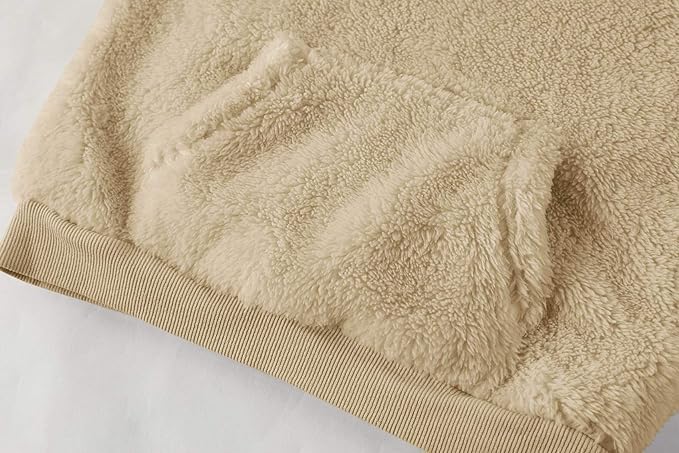 Haloumoning Kapuzenpullover Kinder Teddy Fleece Hoodie Unisex Warm Sherpa Sweatershirt Mädchen Junge
