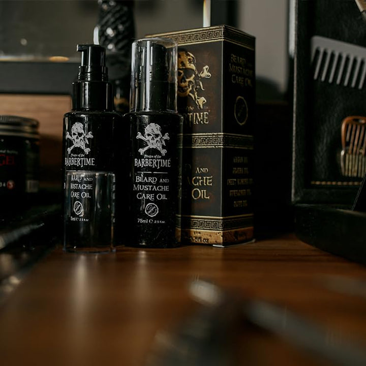 Bart & Schnurrbart Öl 75ml | Bartpflege mit Argan-, Jojoba-, Mandel-, Oliven- & Sonnenblumenöl | Wei