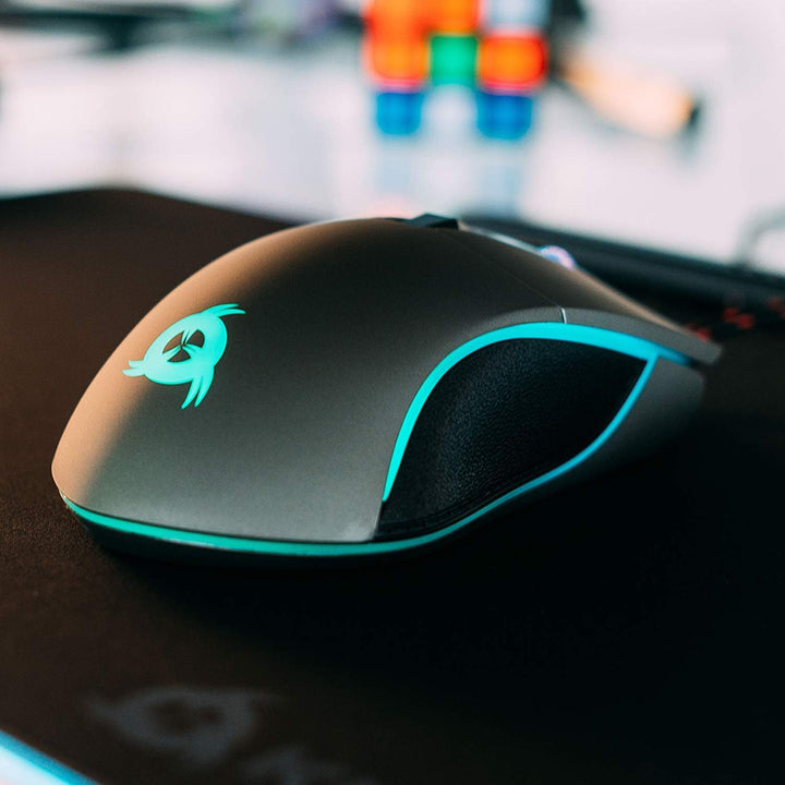 KLIM Aim Gaming Maus RGB Gamer Maus 7000 DPI - Ergonomische RGB Chroma Computermaus mit Kabel für Re
