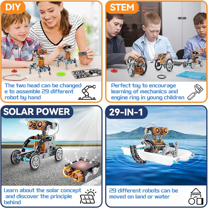 Solar Roboter Kit,29-in-1 DIY Bauspielzeug Angetrieben durch Solarenergie,Kinder Spielzeug,Konstrukt