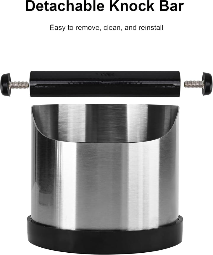 QUELIEN Heavy-Duty Espresso Knock Box - Extra-Large Capacity & Scratch-Resistant Design for Daily Us