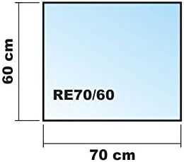 WEIssE Kamin Glasbodenplatte Funkenschutz Kaminplatte Glas Ofen Platte NEU (Ohne Dichtung, Rechteck