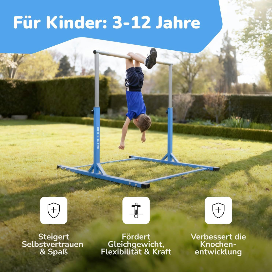 Müller & Blum Premium Turnreck für Kinder, höhenverstellbares Turngerät für Indoor & Outdoor, Turnst