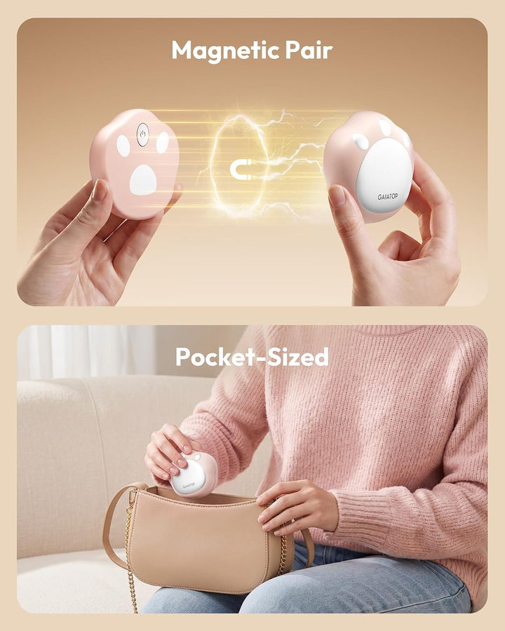 Gaiatop Handwärmer Elektrisch 2er-Pack, 4000 mAh Taschenwärmer Wiederverwendbar 3 Heizmodi Elektrisc