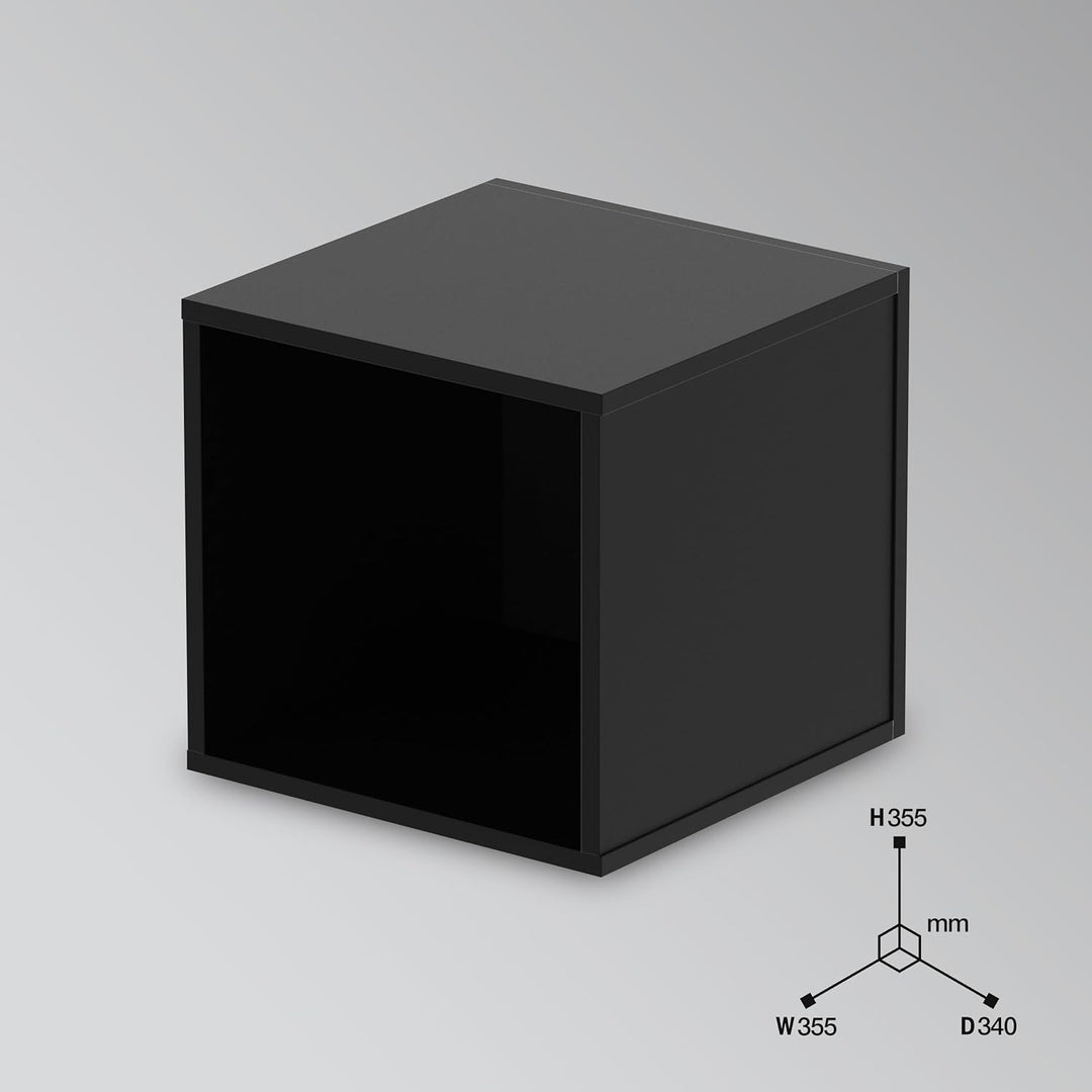 Glorious Record Box black 110 - bis zu 110 Platten im 12''-Format, Problemlos stapelbar, optisch abg