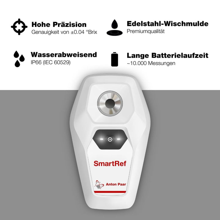 SmartRef AntonPaar - Digitales Refraktometer - Extrakt der Bierwürze, Zuckergehalt in Früchten, Sali