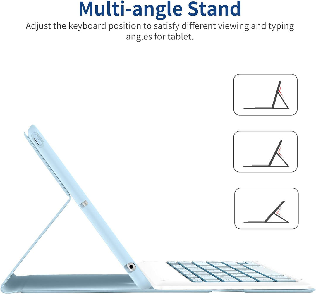 EasyAcc Tastatur Hülle Kompatibel mit iPad 10.2 Zoll 9. / 8. und 7 Generation mit Schutzfolie, [QWER