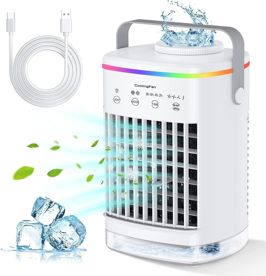 Mobile Klimaanlage, 3-in-1 Tragbare Klimaanlage, 700ml Mini Klimaanlage mit 4 Geschwindigkeiten & 3