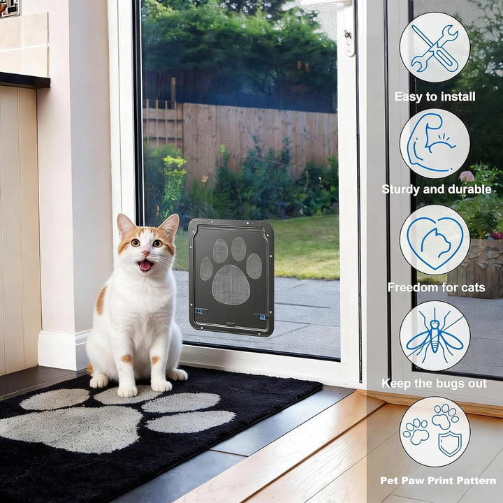 Haustierklappe Katzenklappe,Fliegengittertür Magnetische Katzentür mit Automatische Verschliessbare