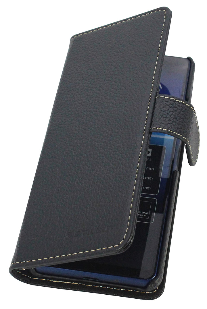 STILGUT Talis kompatibel mit Sony Xperia 10 II Hülle mit Kartenfach aus Leder, Wallet Case, Lederhül