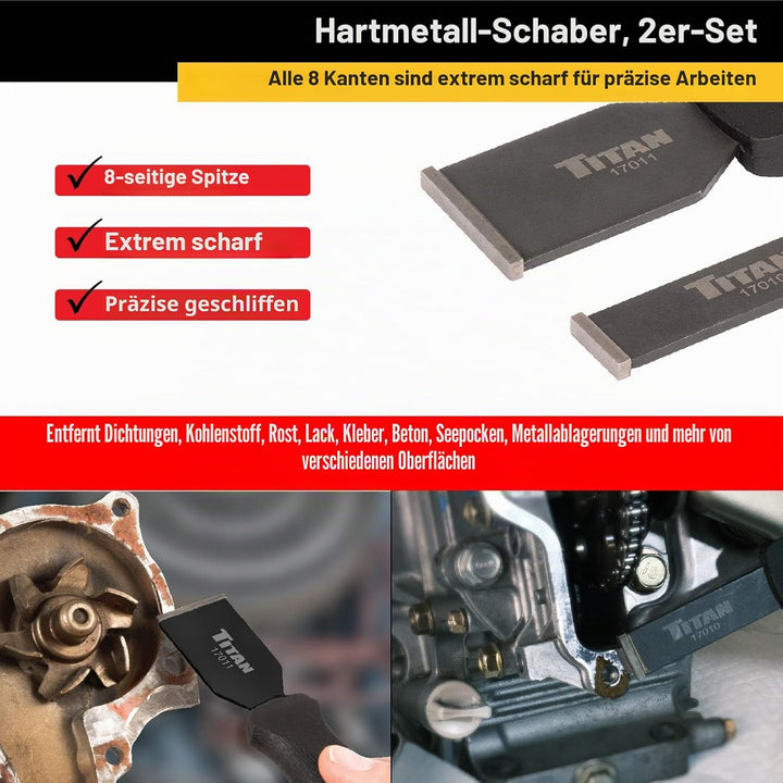 Titan 17016 Hartmetallschaber-Set, 2-teilig 2-Piece Set, 2-Piece Set